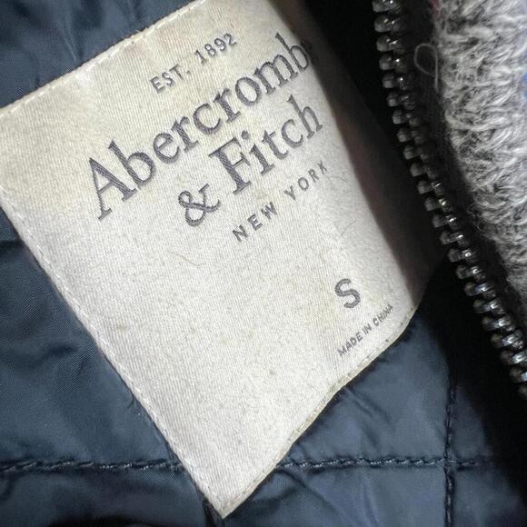 Abercrombie & Fitch Women’s Wool Blend Fair Isle Hoodie Sweater Jacket S Zip Up - Picture 7 of 11